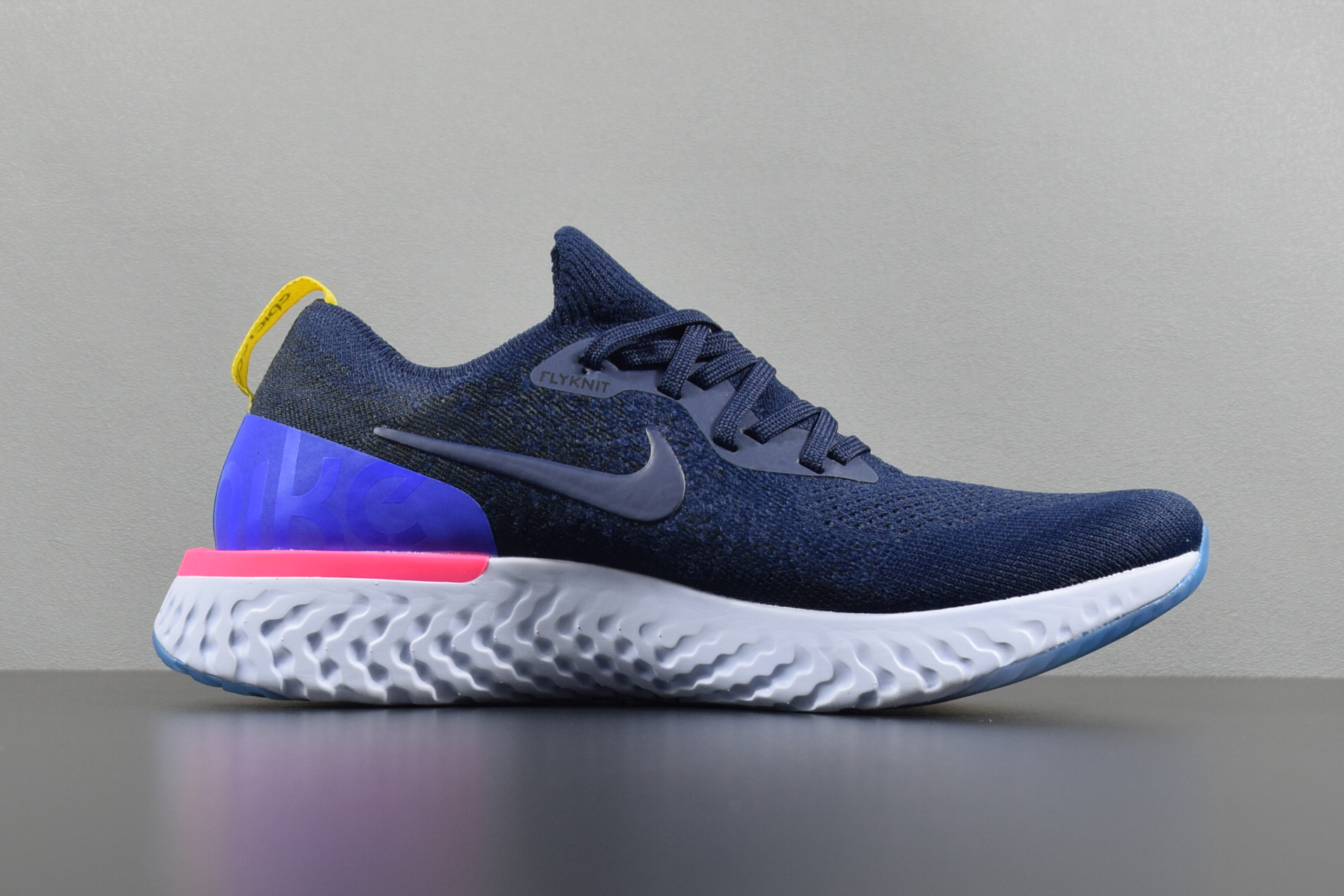 Nike Epic React Flyknit Deep Blue Pink Shoes - Click Image to Close